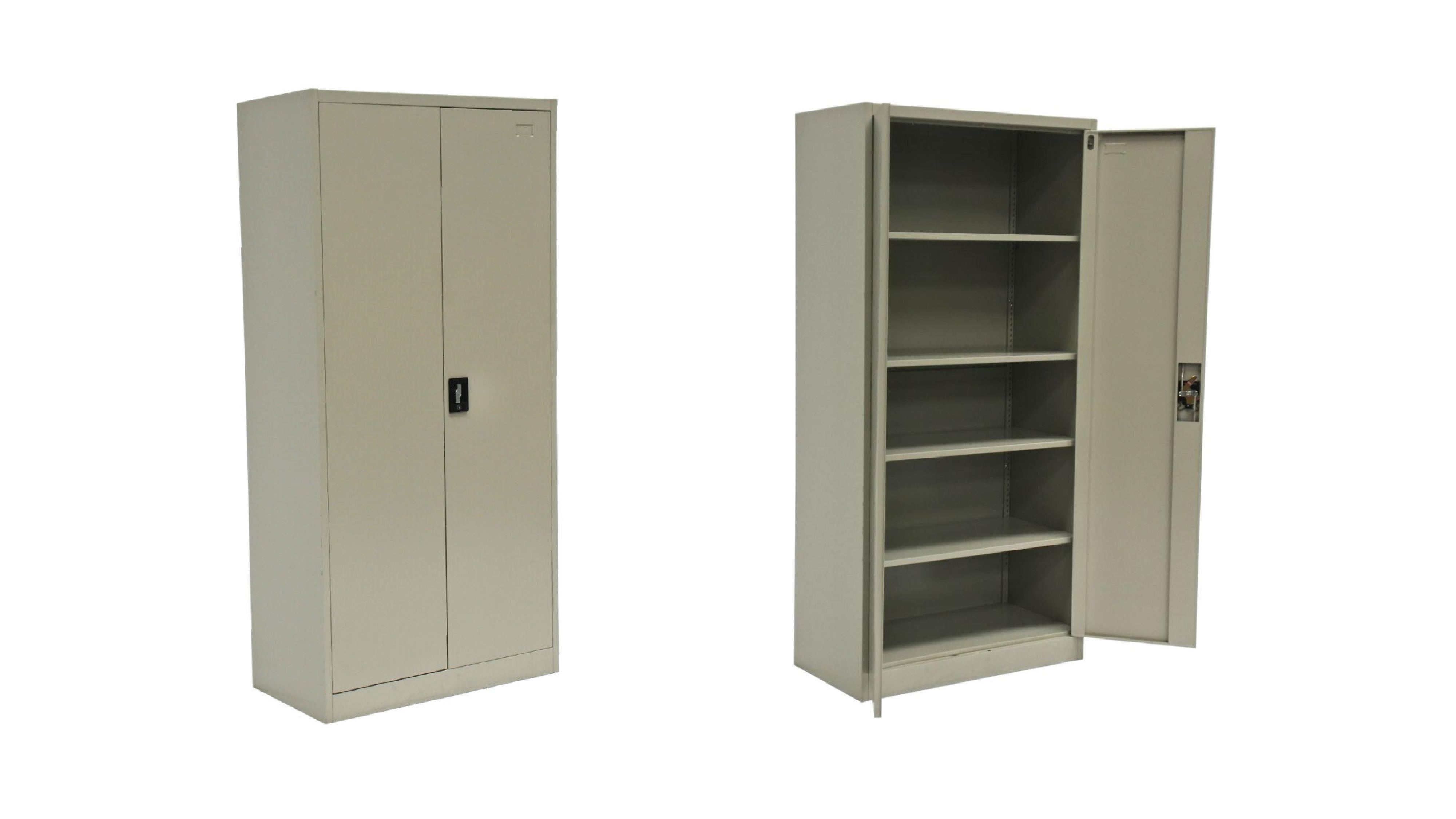 office storage lockers open and closed