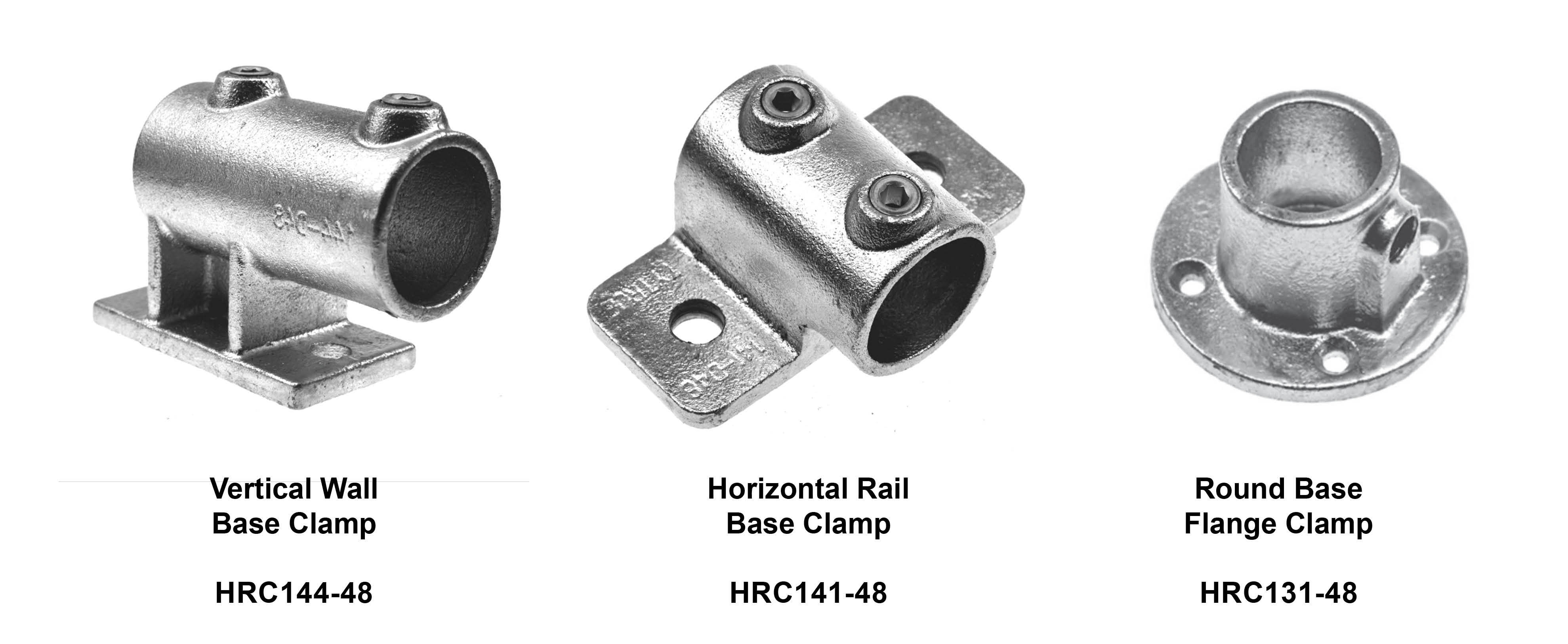 Vertical Wall, Horizontal Rail and Round base flange clamp